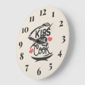 キスザ調理師 ラージ壁時計 (傾斜)