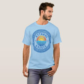 キスノス島、ギリシャ - 淡い青色のメンズ Tシャツ (正面フル)