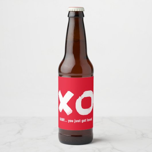 キスハグ赤と白ビールラベル ビールラベル (正面)