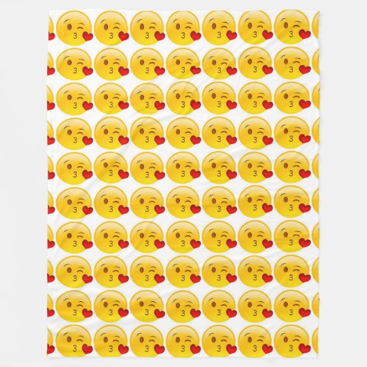 キスハートのemoji フリースブランケット (正面)