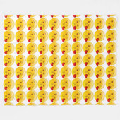 キスハートのemoji フリースブランケット (正面(横))