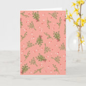 キスハート ミストレット スイート ピンク ハッピー ホリデー ボタニカル ラブ カード (黄色い花)