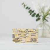 キスバイクリムトアールヌーボー金ゴールドパターンデザイン 名刺 (スタンド正面)