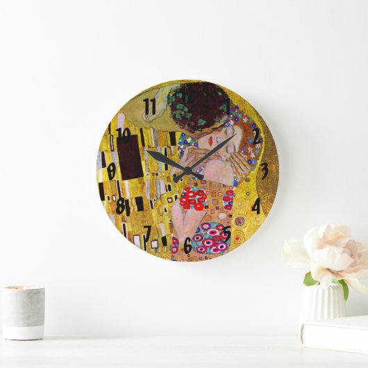 キスバイグスタフクリムトヴィンテージアールヌーボー ラージ壁時計 (ホーム)