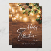 キスヒードの下のクリスマスツリーの木の枝の飾り シーズンカード (正面/裏面)