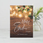 キスヒードの下のクリスマスツリーの木の枝の飾り シーズンカード (スタンド正面)