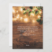 キスヒードの下のクリスマスツリーの木の枝の飾り シーズンカード (裏面)