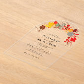 キスフランスのした甘いベリーの葡萄の結婚花 アクリル招待状 (レイダウン)