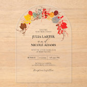 キスフランスのした甘いベリーの葡萄の結婚花 アクリル招待状 (正面)