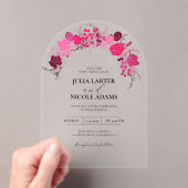 キスフランスのした甘いベリーの葡萄の結婚花 アクリル招待状 (インサイチュ (ポータブル))