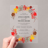 キスフランスのした甘いベリーの葡萄の結婚花 アクリル招待状 (インサイチュ (ポータブル))