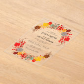 キスフランスのした甘いベリーの葡萄の結婚花 アクリル招待状 (レイダウン)