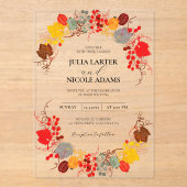 キスフランスのした甘いベリーの葡萄の結婚花 アクリル招待状 (正面)