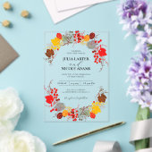 キスフランスのした甘いベリーの葡萄の結婚花 アクリル招待状 (インサイチュ (ウェディング))