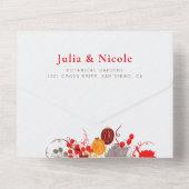 キスフランスのした甘いベリーの葡萄の結婚花 オールインワン招待状 (裏面)