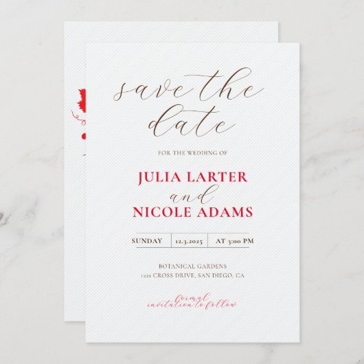 キスフランスのした甘いベリーの葡萄の結婚花 セーブザデート (正面/裏面)