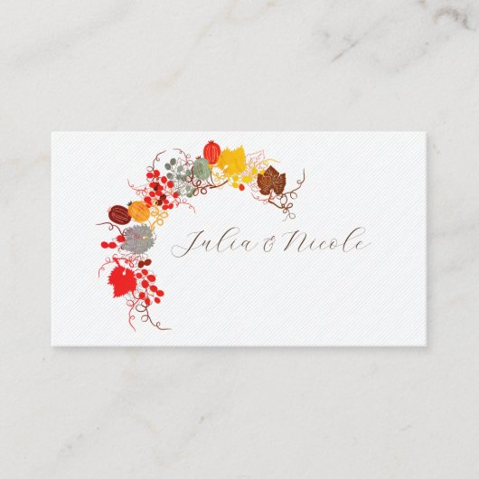 キスフランスのした甘いベリーの葡萄の結婚花 プレイスカード (正面)