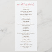 キスフランスのした甘いベリーの葡萄の結婚花 プログラム (裏面)