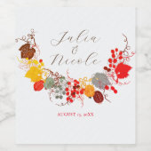 キスフランスのした甘いベリーの葡萄の結婚花 ワインラベル (シングルラベル)