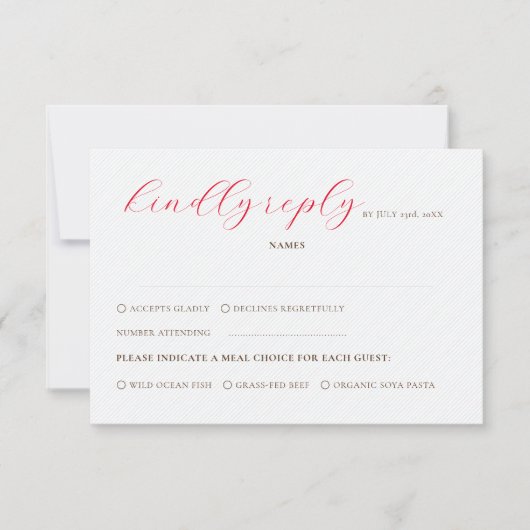 キスフランスのした甘いベリーの葡萄の結婚花 出欠カード (正面)