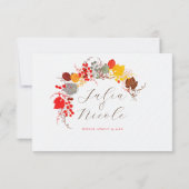 キスフランスのした甘いベリーの葡萄の結婚花 出欠カード (裏面)