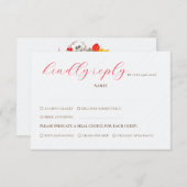 キスフランスのした甘いベリーの葡萄の結婚花 出欠カード (正面/裏面)