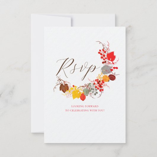 キスフランスのした甘いベリーの葡萄の結婚花 出欠カード (裏面)