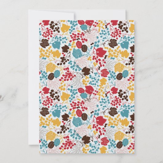 キスフランスのした甘いベリーの葡萄の結婚花 招待状 (裏面)