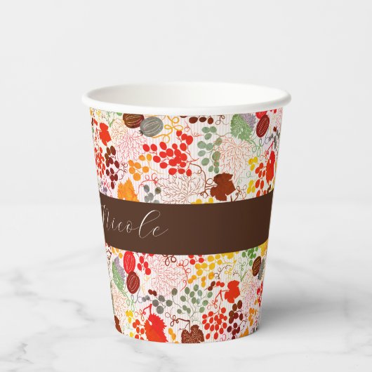 キスフランスのした甘いベリーの葡萄の結婚花 紙コップ (裏面)