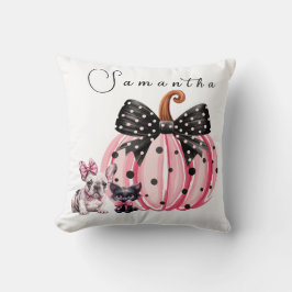 キスフランスのハロウィーンブルドッグキャット引用文ピンクXL クッション