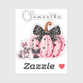 キスフランスのハロウィーンブルドッグキャット引用文ミニ シール