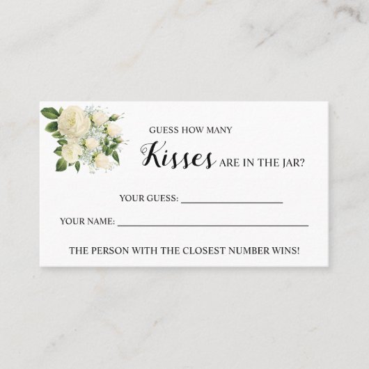 キスブライダルシャワーゲームカード数 プレイスカード (正面)