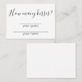 キスブライダルシャワーゲーム推測カード プレイスカード (正面/裏面)