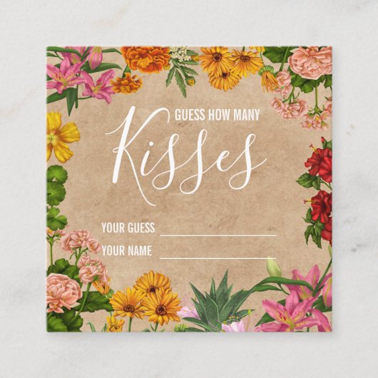 キスブライダルシャワーゲーム数を推測 エンクロージャーカード (正面)