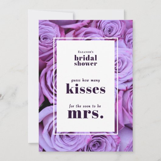 キスブライダルシャワーゲームTabletopカードの数 招待状 (正面)