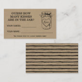 キスブライダルシャワーゲ素朴ームカード プレイスカード (正面/裏面)