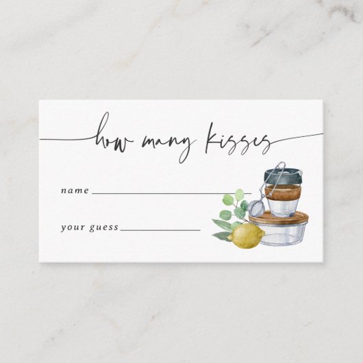 キスブライダルシャワー推測ゲームカード数 エンクロージャーカード (正面)