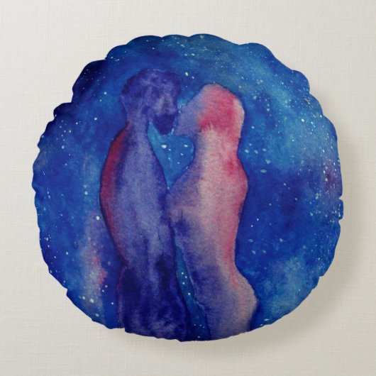 キスブラシ仕上げポリエステルラウンドスロークッション ラウンドクッション (正面)