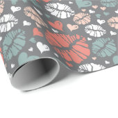 キスプリント及びハートパターン ラッピングペーパー (ロールコーナー)