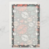 キスプリント及びハートパターン 便箋 (正面/裏面)