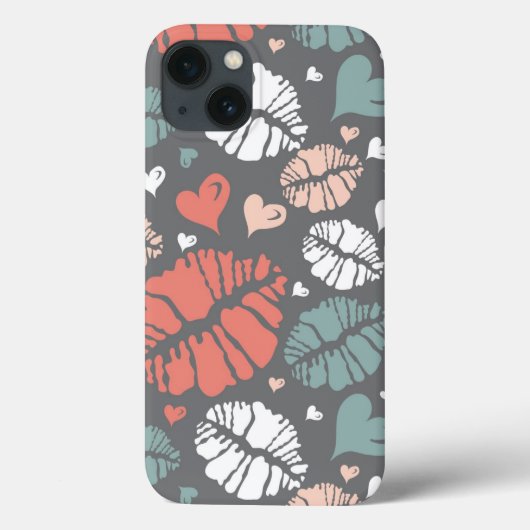 キスプリント及びハートパターン Case-Mate iPhoneケース (裏面)
