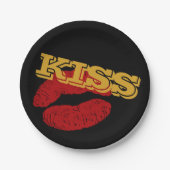キスプレート，赤い唇 – 愛/パーティーカスタム ペーパープレート (正面)