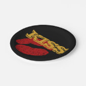 キスプレート，赤い唇 – 愛/パーティーカスタム ペーパープレート (アングル)