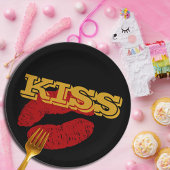 キスプレート，赤い唇 – 愛/パーティーカスタム ペーパープレート