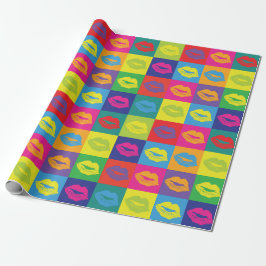 キスポップ・アートのアートスタイルパタカラフルーン ラッピングペーパー