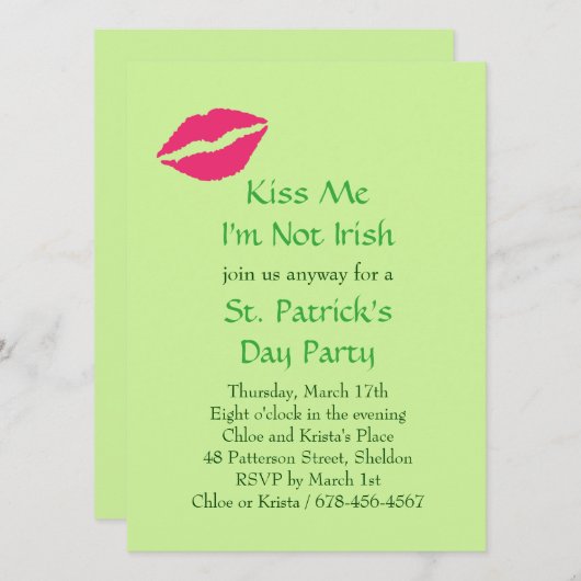 キスマイアイアイリッシュではないパーティの招待状 招待状 (正面/裏面)