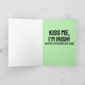 キスマイアイリッシュセントパトリックの日ロマンチックなカード カード (内部)