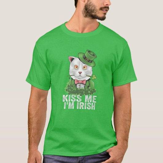 キスマイアイリッシュSt patricks dayキャットグリーン Tシャツ (正面)