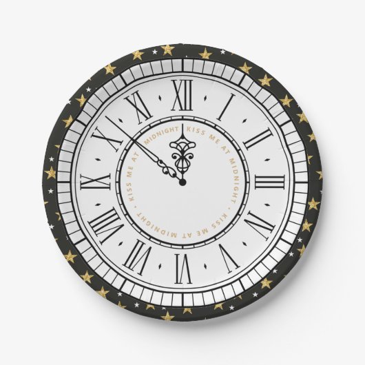 キスマイアットミッドナイトニューイヤークロック紙プレート ペーパープレート (正面)
