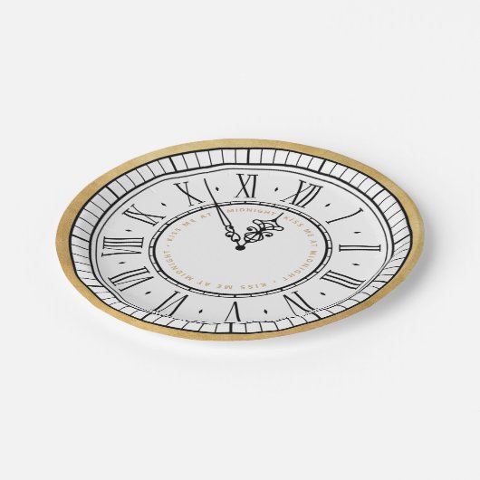 キスマイアットミッドナイトニューイヤークロック ペーパープレート (アングル)